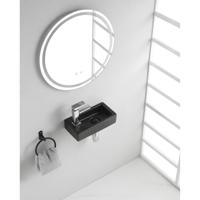 Wiesbaden Rhea S - Mini Fontein - Links - 36.5x18x9cm- Keramiek - Mat Zwart - thumbnail