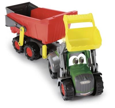 Dickie Abc fendti tractor met aanhanger en boerderij - thumbnail