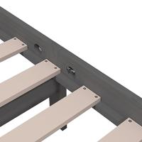 Bedframe massief hout grijs 140x200 cm - thumbnail