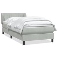 Boxspring met matras fluweel lichtgrijs 80x220 cm - thumbnail