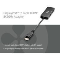 club3D CSV-7330 DisplayPort / Micro-USB / HDMI Adapter [2x DisplayPort stekker, Micro-USB - 3x HDMI-bus] Zwart 14 cm - thumbnail
