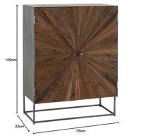 J-Line kast Shanil 2 Deuren - hout|ijzer - naturel - thumbnail