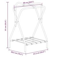 VidaXL Zadelrek inklapbaar vrijstaand ijzer zwart - thumbnail