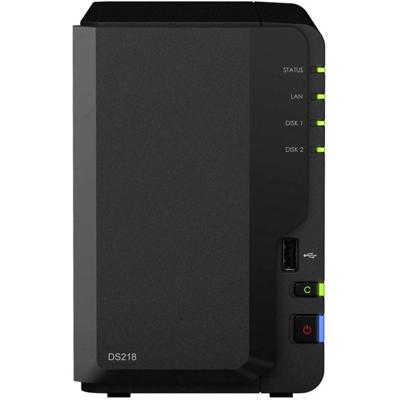 Synology DiskStation DS218 data-opslag-server NAS Desktop Ethernet LAN Zwart RTD1296