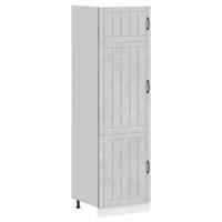 Keukenkast Lucca bewerkt hout betongrijs - thumbnail