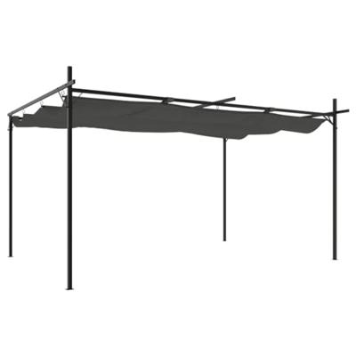 Pergola met uitschuifbaar dak 395x292x230 antracietkleurig Pergola met uitschuifbaar dak 395x292x230 antracietkleurig