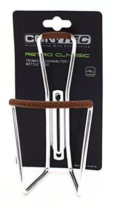 CONTEC bidonhouder "retro classic" ct bottle cage retro cl. silver w. leather