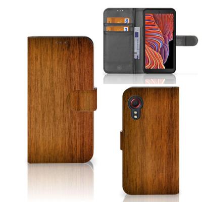 Samsung Galaxy Xcover 5 | Book Style Case | Donker Hout