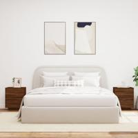 Nachtkastjes met LED 2 st bewerkt hout bruin eikenkleur - thumbnail