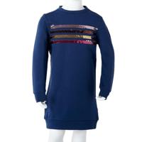 Kinderjurk met strepen van pailletten 104 marineblauw - thumbnail