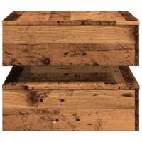 Salontafel met LED-verlichting 50x50x40 cm oud houtkleurig - thumbnail