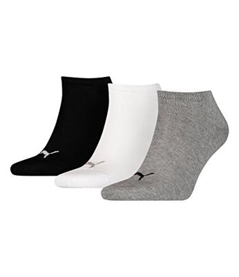 Puma sokken invisible grijs-wit-zwart 3-pack-47-49