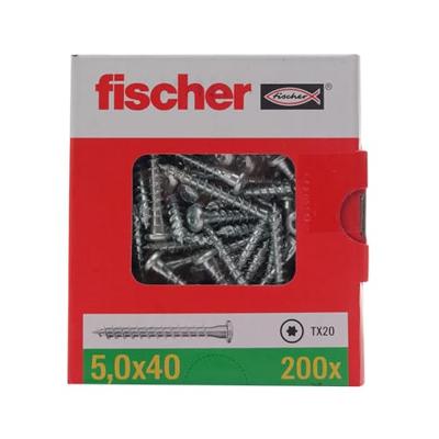 Fischer 652880 Verzinkkopschroef 5 mm 40 mm T Galvanisch verzinkt 200 stuk(s)
