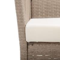 Tuinstoelen met kussens 2 st poly rattan beige - thumbnail