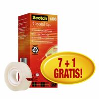 Plakband Scotch Crystal 600 19mmx33m transparant 7+1 gratis - thumbnail
