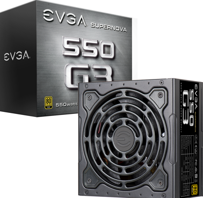 EVGA SuperNOVA 550 G3 power supply unit 550 W 24-pin ATX Zwart