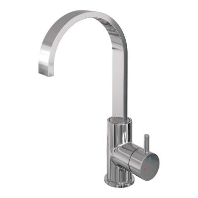 Chrome Edition hoge opbouw wastafelmengkraan met draaibare platte uitloop B-chroom