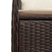 Tuinstoel verstelbaar met kussens poly rattan bruin - thumbnail