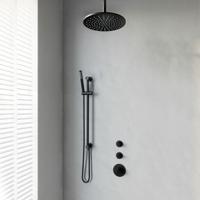Thermostatisch Inbouwdoucheset Brauer Black 30 cm Hoofddouche Plafondarm Staafhanddouche op Glijstang Mat Zwart Brauer - thumbnail