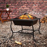 Vuurschaal 45x45cm van zwart gepoedercoat staal - thumbnail