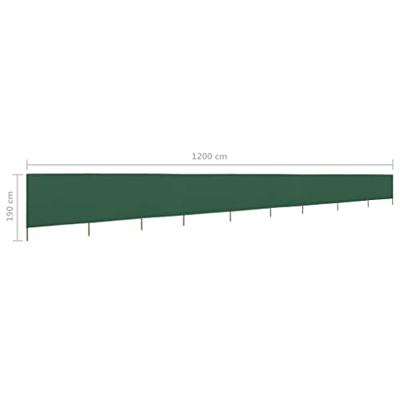 Windscherm 9-panelen 1200x160 cm stof groen
