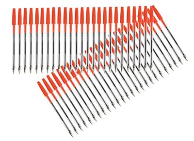 Q-CONNECT balpen, met dop, 0,7 mm, medium punt, rood, doos van 50 stuks