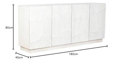 Dressoir DKD Home Decor Wit Crème Mangohout 180 x 40 x 80 cm