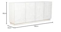 Dressoir DKD Home Decor Wit Crème Mangohout 180 x 40 x 80 cm - thumbnail