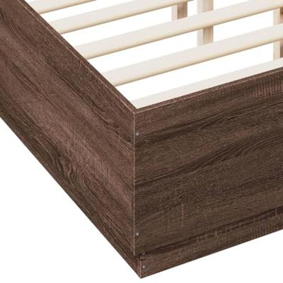 Bedframe bewerkt hout bruin eikenkleur 135x190 cm