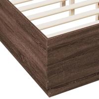 Bedframe bewerkt hout bruin eikenkleur 135x190 cm - thumbnail
