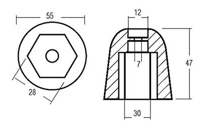 TEN03509 - VETUS DUO PROP ZINKANODE 0,38KG