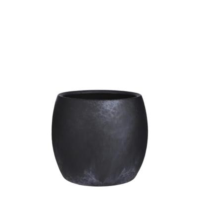 Mica Decorations Bloempot - mat zwart - keramiek - 20 x 18 cm - Plantenpotten