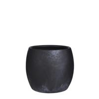 Mica Decorations Bloempot - mat zwart - keramiek - 20 x 18 cm - Plantenpotten - thumbnail