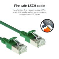 ACT DC7700 LSZH U/FTP CAT6A Datacenter Slimline Patchkabel Snagless | RJ45 Connectoren | Groen | 50 cm - thumbnail