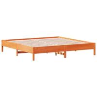 Bedframe zonder matras massief grenenhout wasbruin 160x200 cm - thumbnail