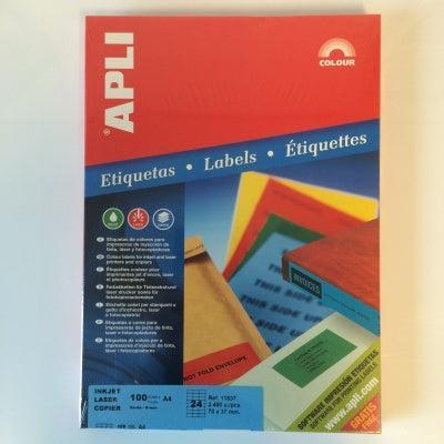 Apli laser A4 etiketten 70x37mm groen