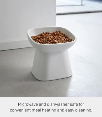 Yamazaki Voerbak Kat | Hond - Schuin - Keramisch - Tower - Wit