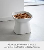 Yamazaki Voerbak Kat | Hond - Schuin - Keramisch - Tower - Wit - thumbnail