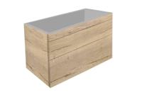 Best Design Badkamermeubel Beauty 2 Laden Greeploos 100 cm Eiken Zonder Wastafel - thumbnail