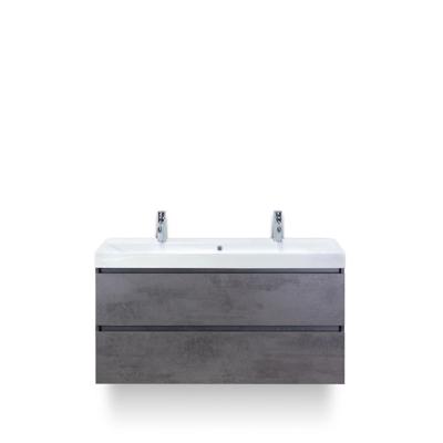 Maxx XL Badmeubelset 120 cm - Beton Antraciet - Wastafel Just Enkel 2 kraangaten