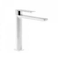 Wastafelmengkraan Tres Loft Colors 1-hendel Uitloop Recht 19.6 cm Rond Wit Chroom Tres - thumbnail