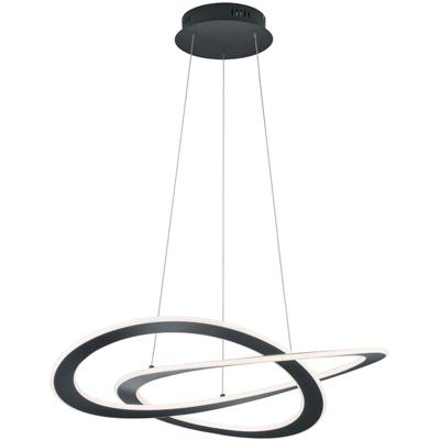 Stijlvolle LED Hanglamp 52W - Warm Wit 3000K - Dimbaar - Rond Antraciet
