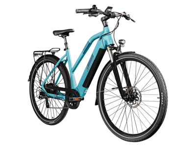 Zündapp Elektrische fiets trekking Z810 700c (Dames, Turquoise blauw)