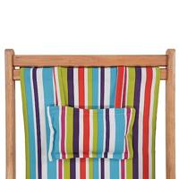 VidaXL Opklapbare stoel met stoffen bekleding en houten frame, meerkleurig. - thumbnail