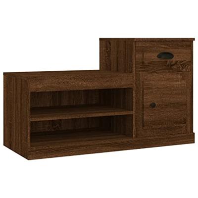 Schoenenkast 100x42x60 cm bewerkt hout bruin eikenkleur