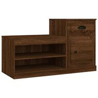 Schoenenkast 100x42x60 cm bewerkt hout bruin eikenkleur - thumbnail