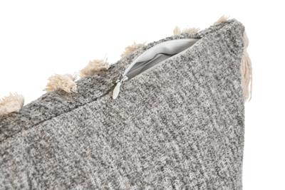 Kussen Home ESPRIT Wit Grijs Kwastjes Boho 45 x 15 x 45 cm Kussen Home ESPRIT Wit Grijs Kwastjes Boho 45 x 15 x 45 cm