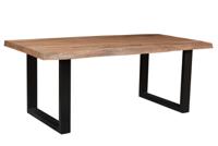 Brix Eettafel 'Sturdy' Boomstam, Mangohout en staal, 180 x 100cm - thumbnail