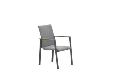 Ottawa dining stoel carbon black/grijs/teak look Garden Impressions - Garden impressions