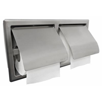 Toiletrolhouder Dubbel Wiesbaden 304 RVS (met klep) Toiletrolhouder Dubbel Wiesbaden 304 RVS (met klep)